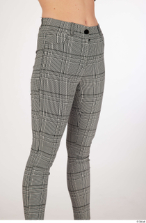 Olivia Sparkle casual dressed grey checkered trousers thigh 0008.jpg
